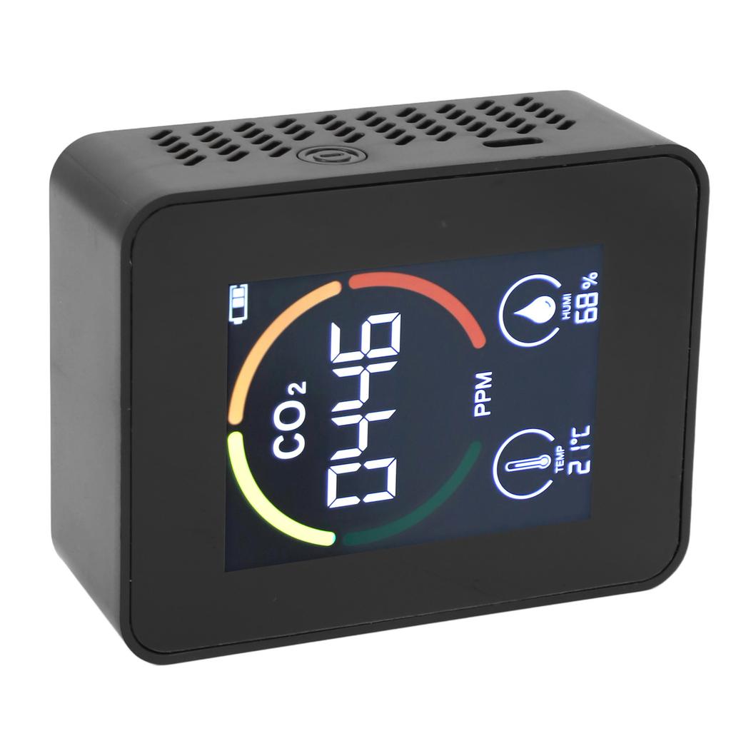 Air Quality Meter Colorful Display Portable Versatile CO2 Temperature Humidity Sensor Detector