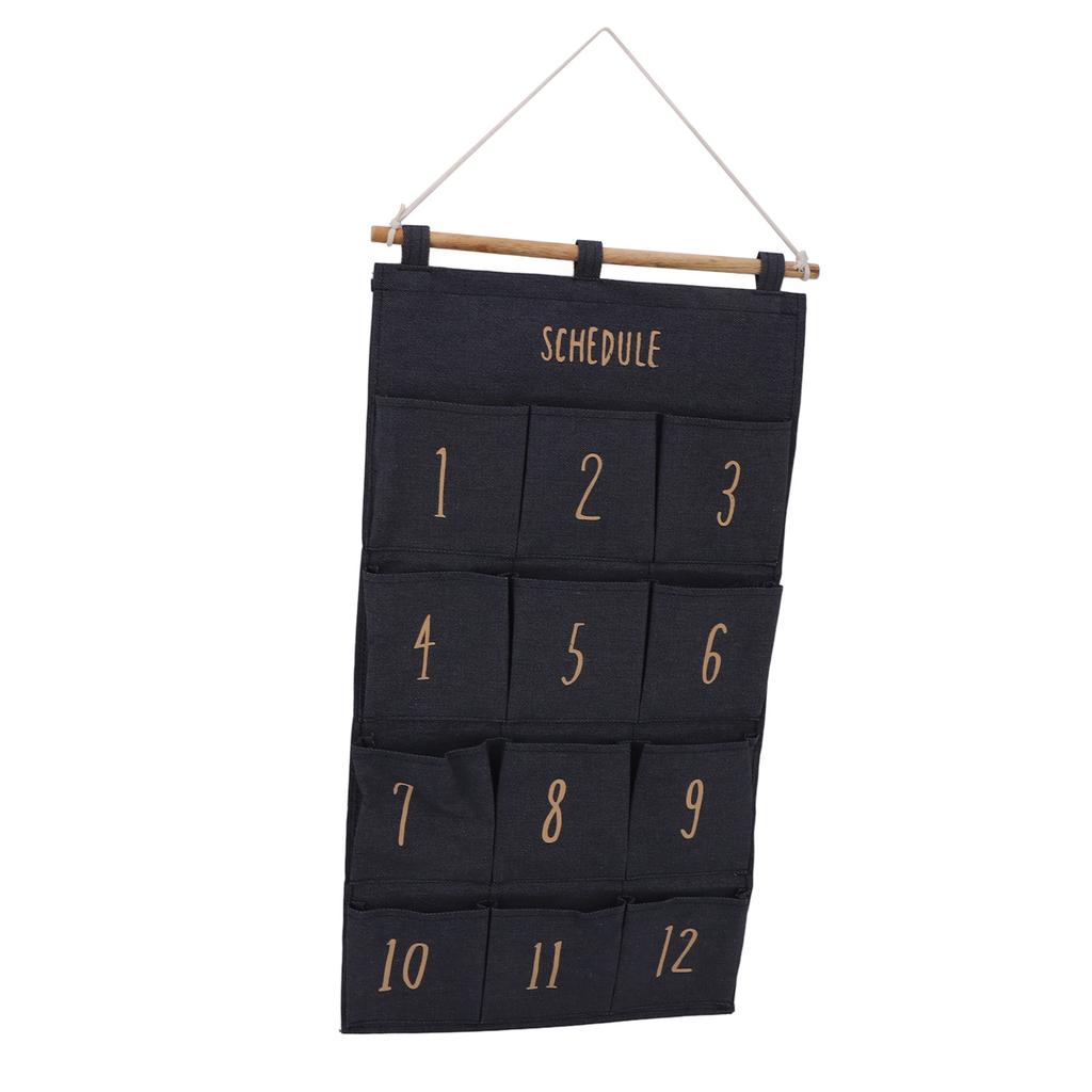 12 Pockets Hanging Organizer Space Saving Wall Hanging Storage Bag Easy Installation Fabric Hanging