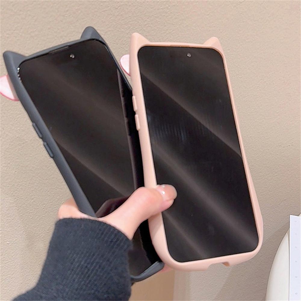 Japan Cartoon Katzenohren 3D Schleife Klare Silikon Weiche Handyhülle für iPhone 15 14 13 12 Pro Max 11 Süße stoßfeste Stoßstangenabdeckung Geschenk