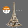 ASSYME Cubic Fan 3D Puzzle Craft Kit, Eiffel Tower (with LED), L091h, No Glue or Tools Required