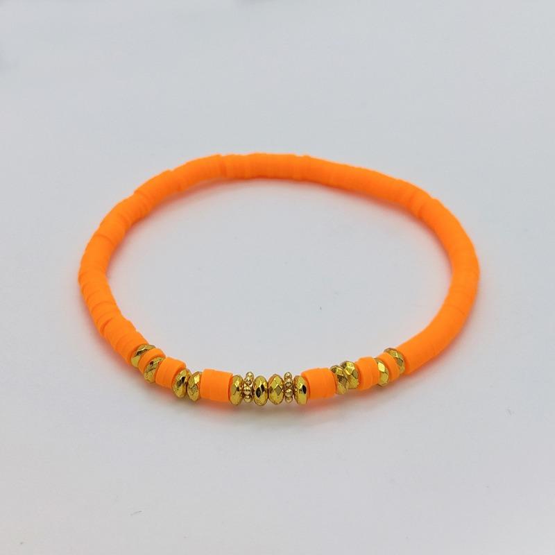 Pulseira Elástica com Contas Heishi Turquesa e Espaçadores Dourados – Joia Boho de Verão, Presente Fresco e Chique para Mulheres