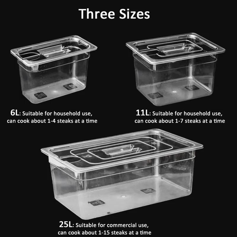 25L BPA-vrije Sous Vide Kookcontainer met Deksel - Hittebestendig voor Precieze Maaltijden op Lage Temperatuur (Past op de meeste dompelcirculators)