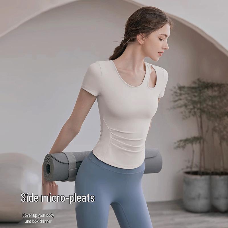 Plus Size Women's Quick-Dry Short-Sleeve Yoga & Fitness T-Shirt for Running & Training - Summer