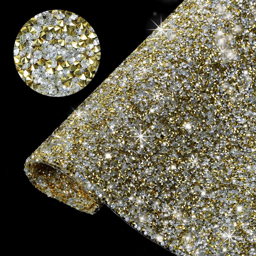 VC 20*24cm *40 Self-Adhesive Glass 3D Eco-Friendly Rhinestone Flatback 14 Facets Strip Sticker DIY Accessories Phone
