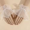 Sheer Arm Sleeves with Lace Pearls Decor, Decorative Faux Wrist Cuffs Extension for Outfit Styling, Special Occasion Dressingup Accessory