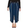 Plus Size Denim Skirt Women Long Flowy A-Line With Fringe Detail Streetwear Midi Maxi 1XL 2XL 3XL 4XL 5XL