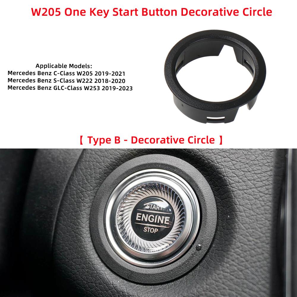 Car Engine Start Stop Button Frame Circle For Mercedes Benz W205 W253 W447 W156 W222 W176 W117 Auto Dashboard Trim Ring Bezel