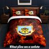 Set Biancheria da Letto Design Calcio Burnley 1 Copripiumino + 2 Federe Morbido Traspirante Biancheria da Letto per la Casa
