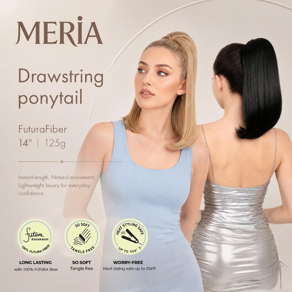 Julianna Short Curly Wavy Hairpieces Drawstring Ponytail Hair Extensions Synthetic Futura Fiber Ponytails for Women