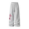 Magic Bear American Retro Cross Sweatpants Loose Straight Leg Casual Pants Teens