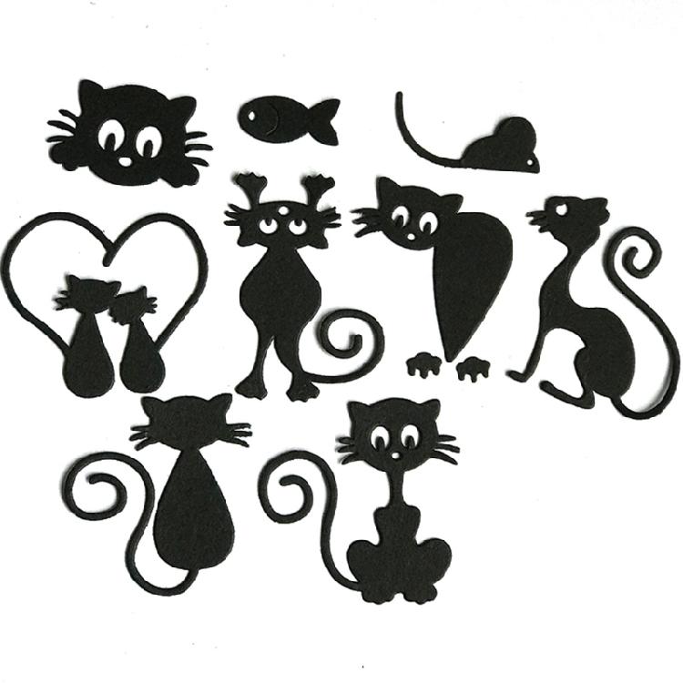Kitty Cats Suit Knife Mold DIY Printing Steel Mould for Craft Card Making