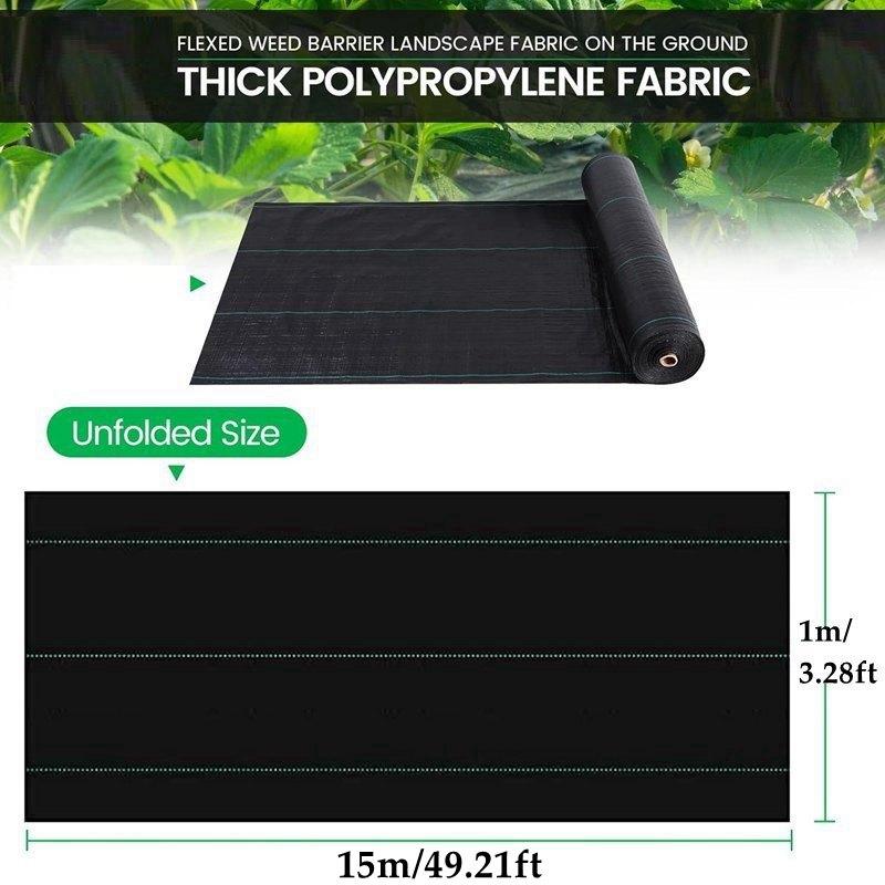 Black Agricultural Anti Grass Cloth PP Garden Weed Barrier Fabric Permeable Anti-Weed Mesh Geotextile Greenhouse Weeding Mat