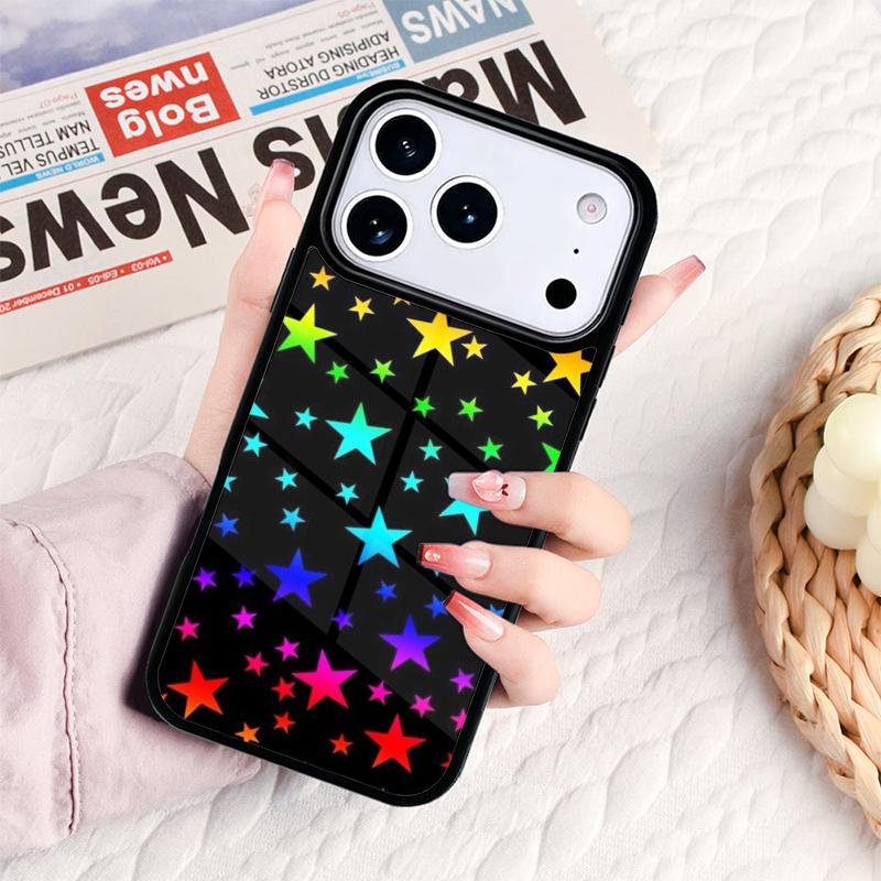 Stars Colourful Phone Case For IPhone 17 16e 15 14 13 12 11 Pro Max Air Mini Soft Protective Cover