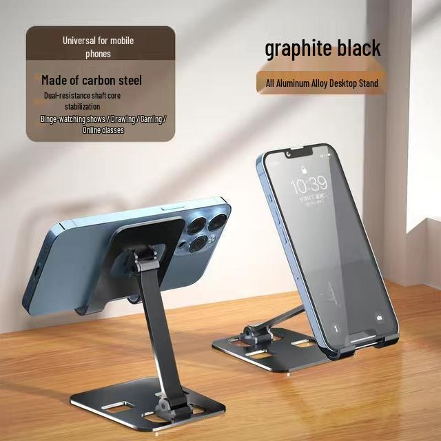 360° Rotatable Aluminum Stand for Mobile/Tablet - Portable & Adjustable for Hands-Free Use
