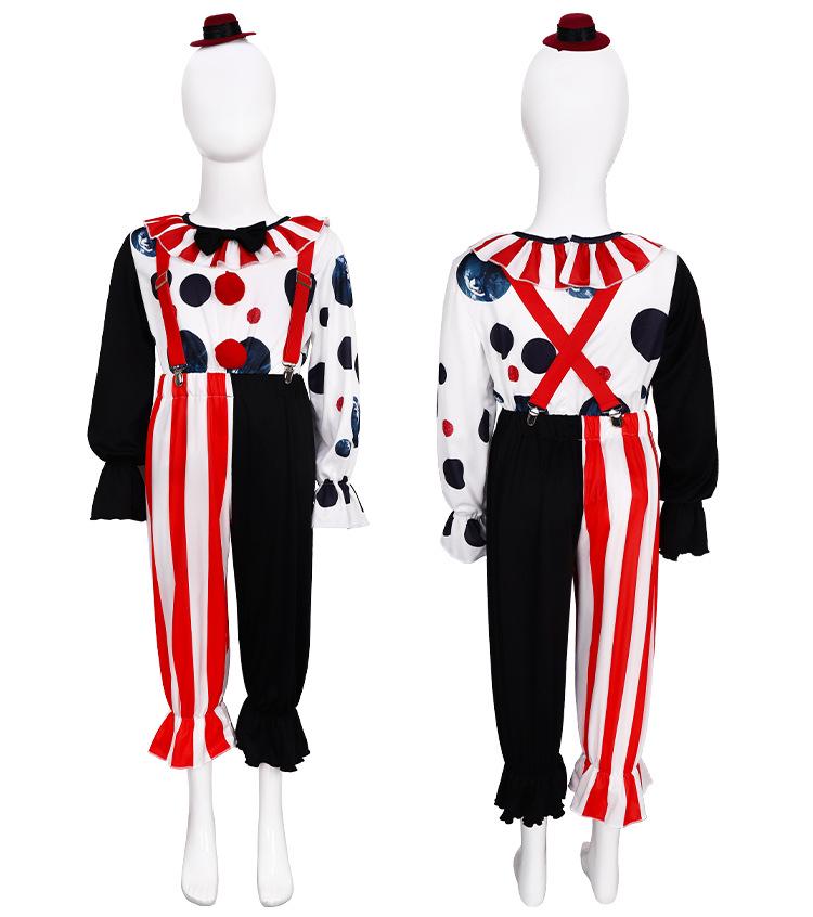 Soul-Shattering Clown Halloween Unisex Cosplay Costume with Blood Stains and Cloak