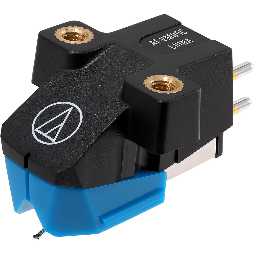 Audio-Technica AT-VM95C/H VM-type Stereo Cartridge with Headshell, Round Stylus, AT-VM95 Series, Record Needle, Cartridge, Record Player