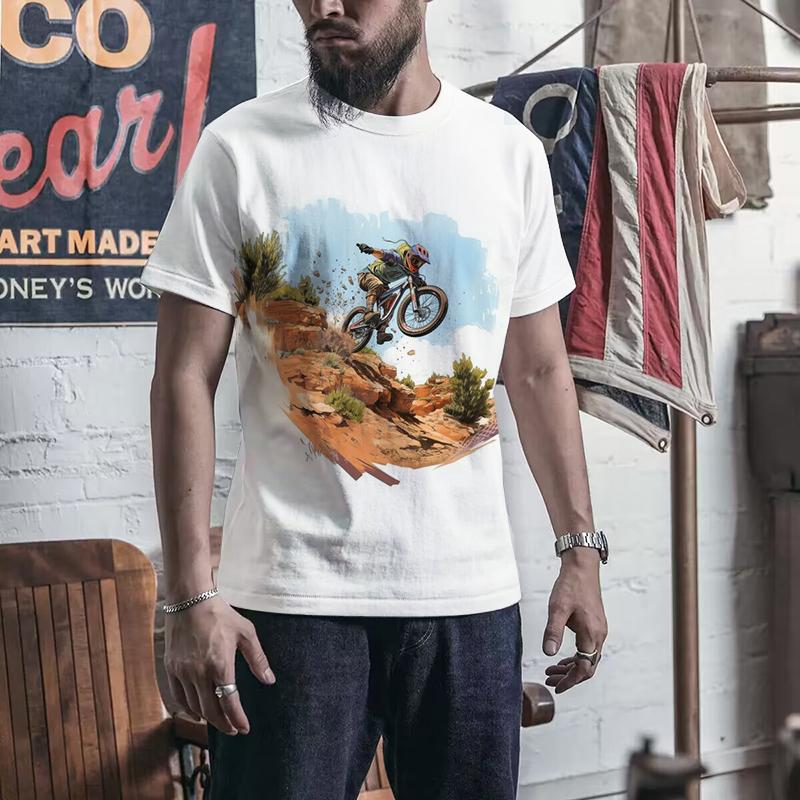 Trendy T-shirt 3D Printing Mountain Bike Fashion Clothing Men's Casual Summer Round Neck T-shirt Men's Clothing