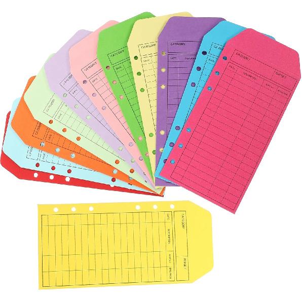 12 Pcs Cash Envelopes for Budgeting Paper Money Envelopes for Cash Budget Envelope for Cash System Mixed Color