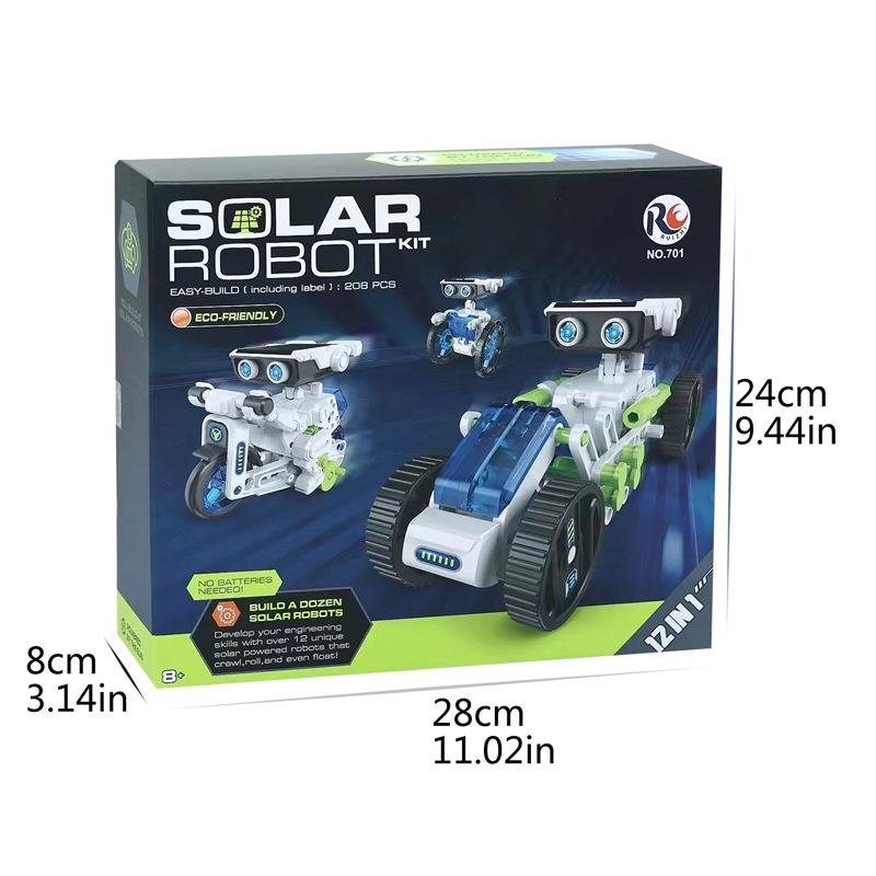 Children's Wall-E Robot Solar Electric 12-in-1 DIY Assembled Science and Education Educational Toys