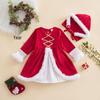 Christmas Princess Fur Dress & Hat Set - Holiday Performance Costume