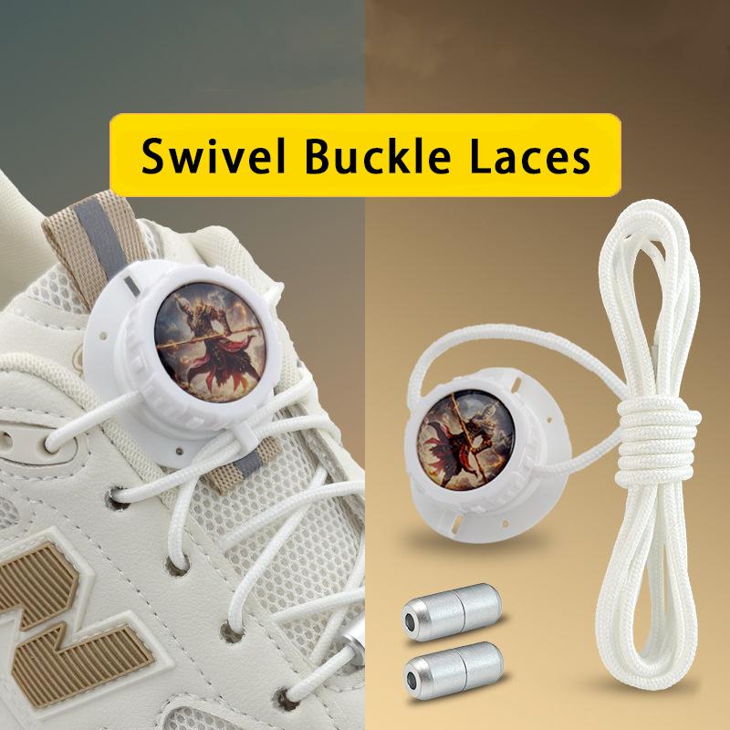 1Pair Fashion Wukong Swivel Buckle Laces Automatic Shoelaces Without Ties Sneakers No Tie Shoe Laces Kids Adult Shoelace