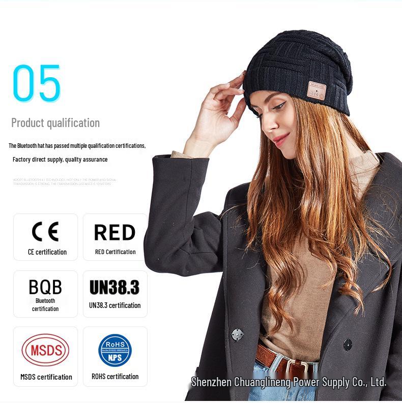Unisex Wireless Bluetooth Earbuds Knit Hat - Outdoor Warm, Noise Cancelling, High-Quality Music Hat