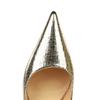 Scarpe Singole da Donna Retro Banchetto Tacchi Alti Tacchi Sottili Bocca Bassa Punta Appuntita Effetto Metallo Tacco Altissimo