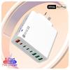 55W 8-Port Fast Charger: 4 USB, 4 PD, QC3.0 Compatible with EU/US/Korean Standards