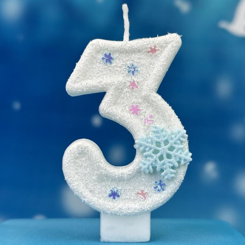 Xiyin Digital Birthday Candles for DIY Ice and Snow Theme Cake Decorations