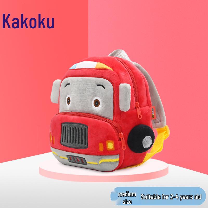 Customizable Plush Cartoon Car Backpack for Kids 2-4, Printed with Logo - Perfect for Kindergarten.