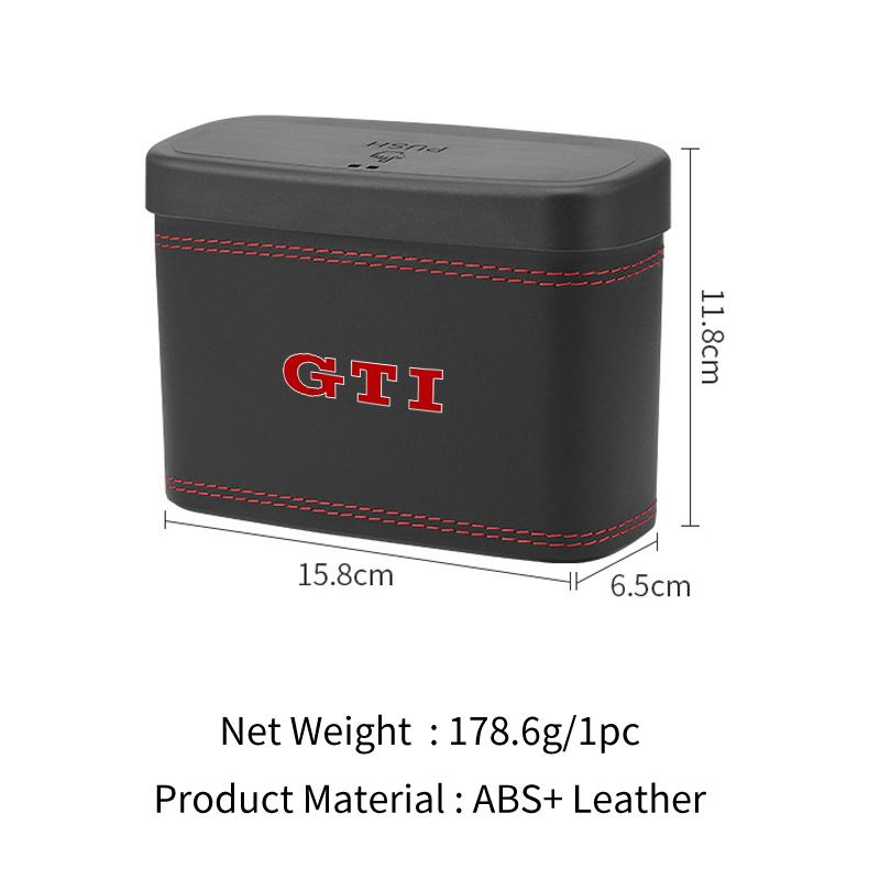 Car Push-Button Style Square JDJ5IS5Y Leather Multi Functional Organizer Box Trash Can For VW GTI Tiguan Passat B5 B6 B7 CC Jetta MK5 MK6