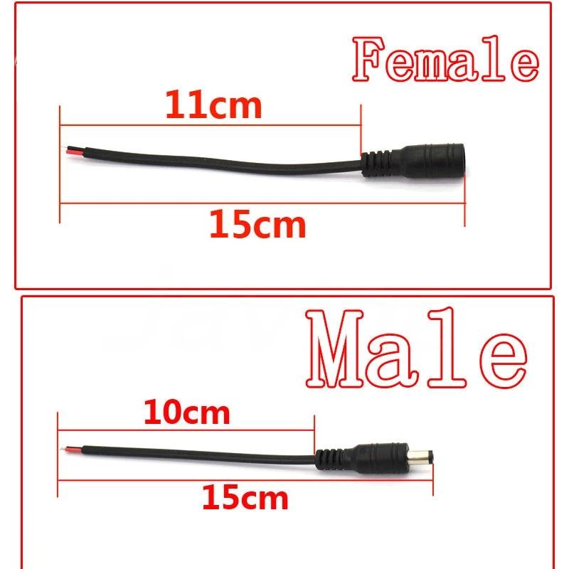 5pcs 5.5x2.1 Plug DC male or Female Cable Wire Connector For 3528 5050 LED Strip Light