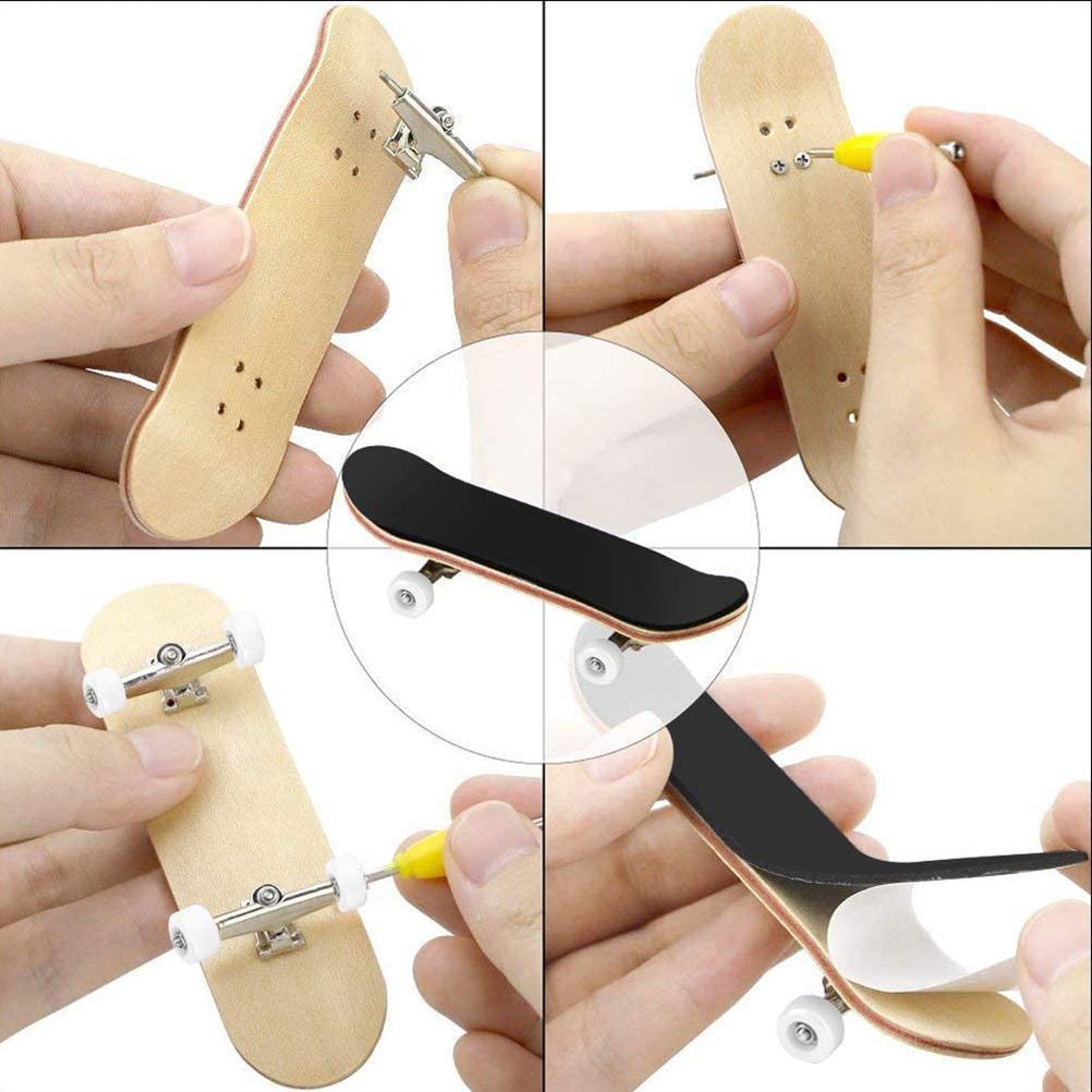 Mini Fingerboard Professional Fingers Skateboard Maple Wood DIY Assembly Skate Boarding Toy