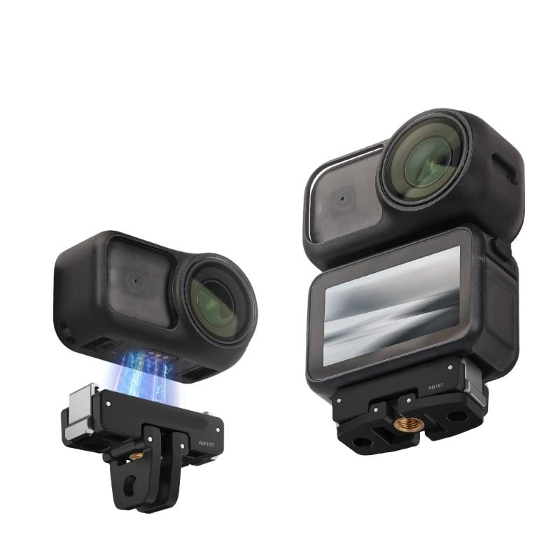 Magnetic Quick Release Base Foldable 2claw Interfaces With 1/4 Screw Hole For Action Cameras Stable & Durability