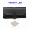 Customizable Leather Sunglasses Case Set with Soft Bag and Buckle