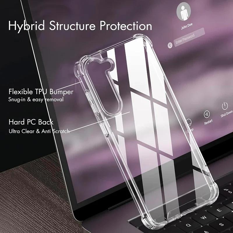Luxury Hybrid Shockproof Case For Samsung Galaxy S25 Edge S24 FE S23 S21 FE S22 Plus Ultra A56 A36 Transparent Clear Hard Case