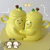 Kawaii Never Divide Pear Hugging Pear Couple Ceramic Cup Ins High Appearance Level Mug Cute Birthday Gift Water Cups Ceramic Mug