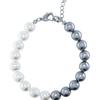 jewelCOUNTY Half & Half Pearl Bracelet[White/Grey]