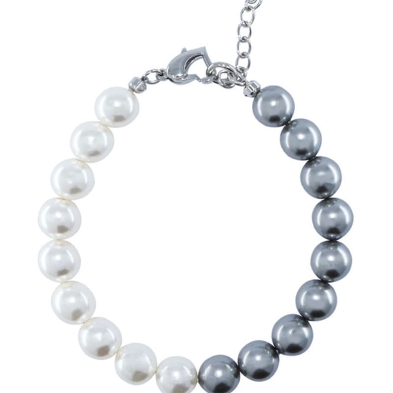jewelCOUNTY Half & Half Pearl Bracelet[White/Grey]