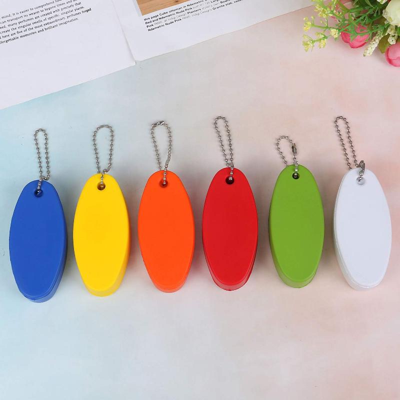 12 Pièces Porte-clés Flottants en Mousse de Couleur Aléatoire Pour Clés de Bateau Porte-clés de Bateau de Couleur Vive Anneaux Porte-clés Flotteur Forme Ovale Pendentif