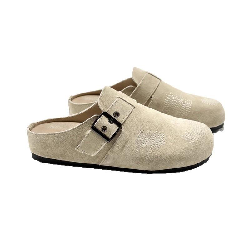 Retro belt buckle bag head slippers women's new thick bottom heightening lazy one pedal casual slippers