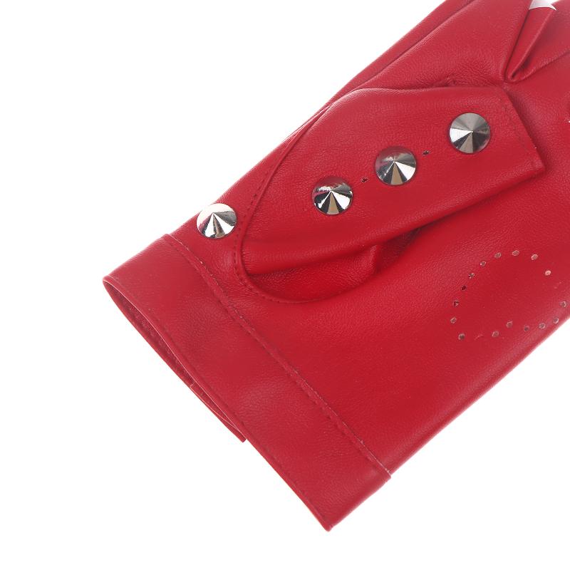 Stage Performance Leather Women Man Half-Finger Rivet Gloves Nightclub Dance Fashion Punk Hip-Hop Half Finger Mittens