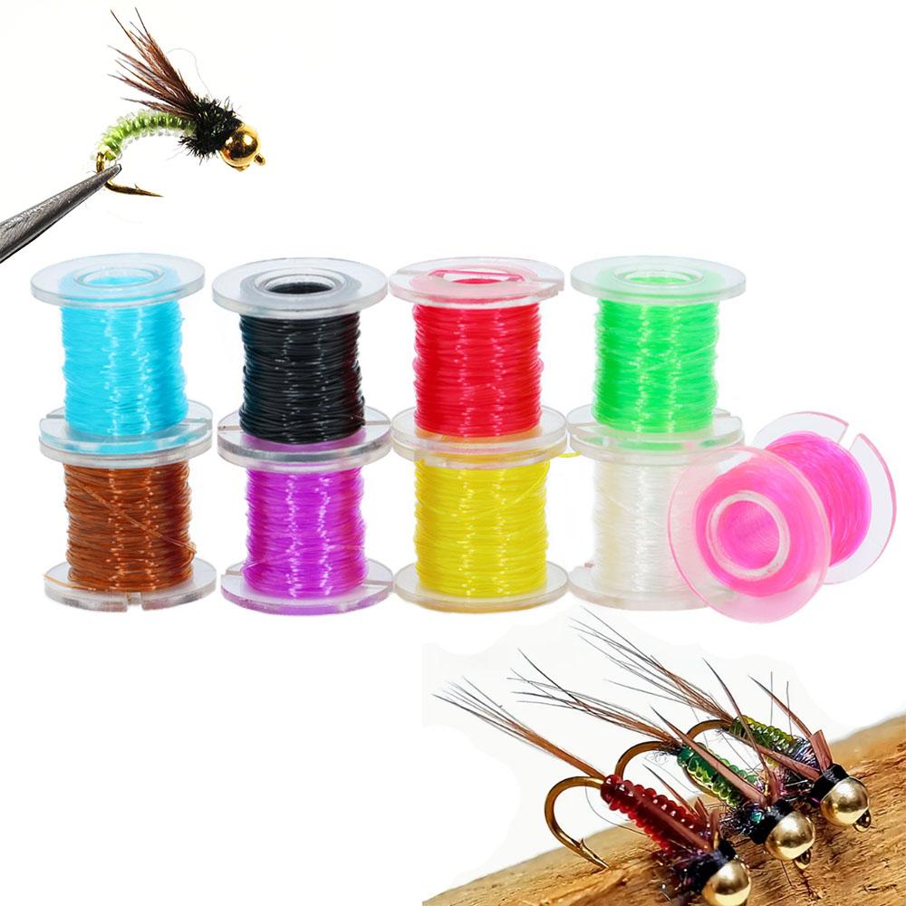 1PC Colored Elastic Thread Mayfly Shrimp Fly Larva Body Making Material High Elasticity Suitable for Trout Salmon Fishing Baits