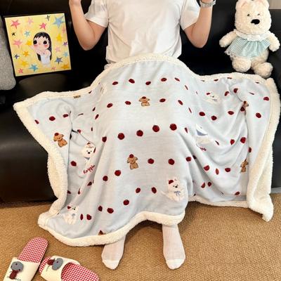 Soft Plush Double-Sided Blanket Baby Toddler Sofa Bed Cozy Fleece Throw 70x100 100x150 150x200 200x230cm