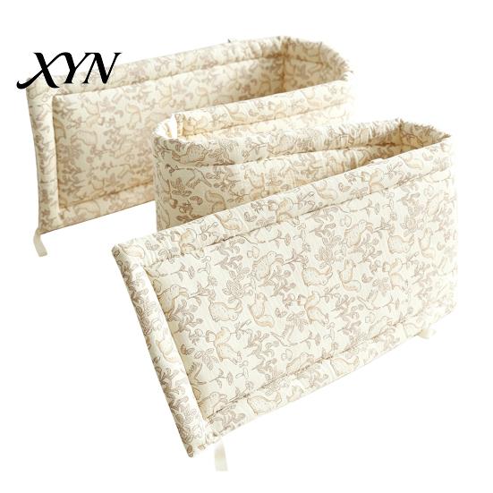 Breathable Cotton Crib Liner Bumper Pad for Newborns, Anti-collision Fixed Quilting Durable Bed Surround Liner, Easy Install Soft Protective