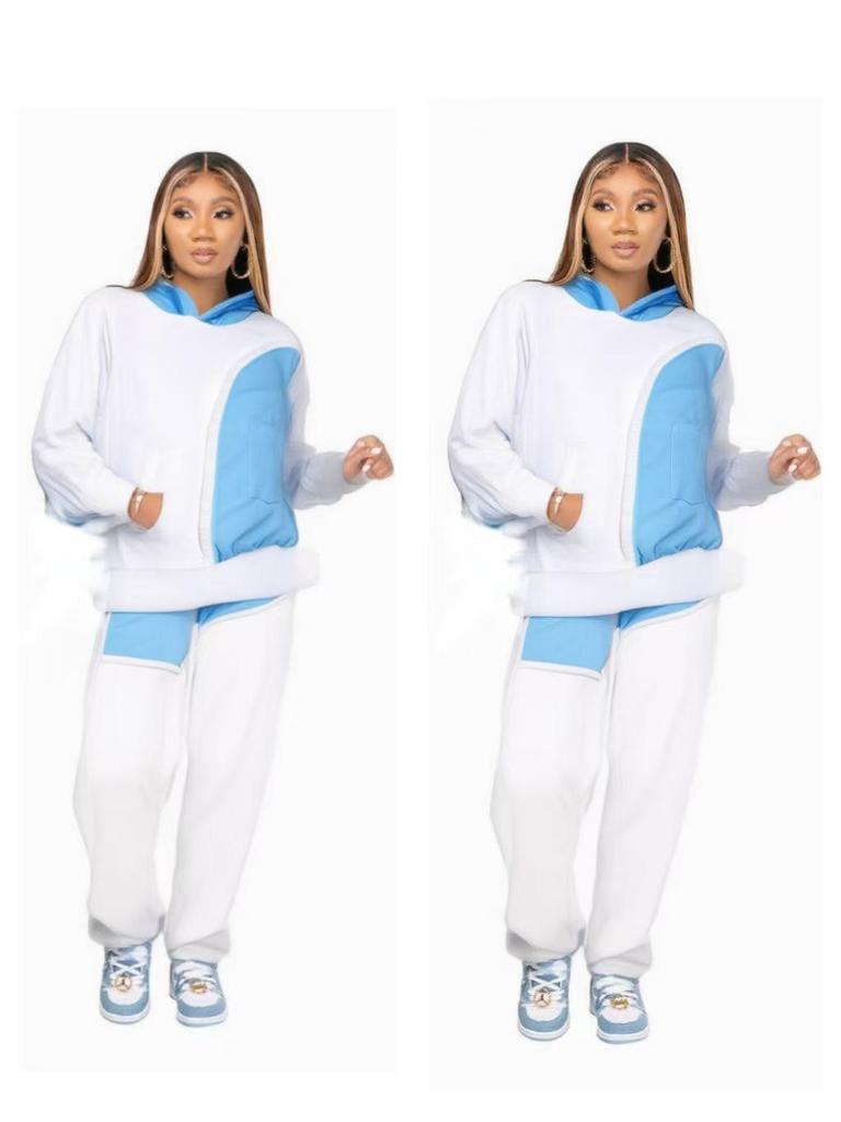 2025 Damen Modisches Langarm-Sport-Sweatshirt mit Bündchen Zweiteiliges Set