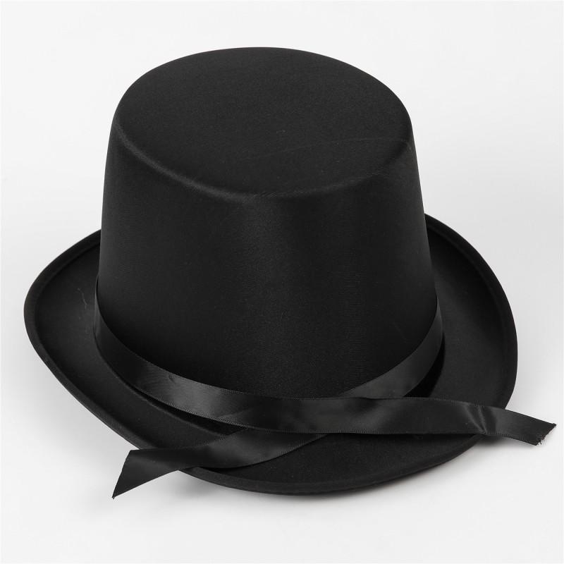 Vintage British Gentleman Hat Black Top Jazz Performance Magic Kids Stage Costume Fashion Tall