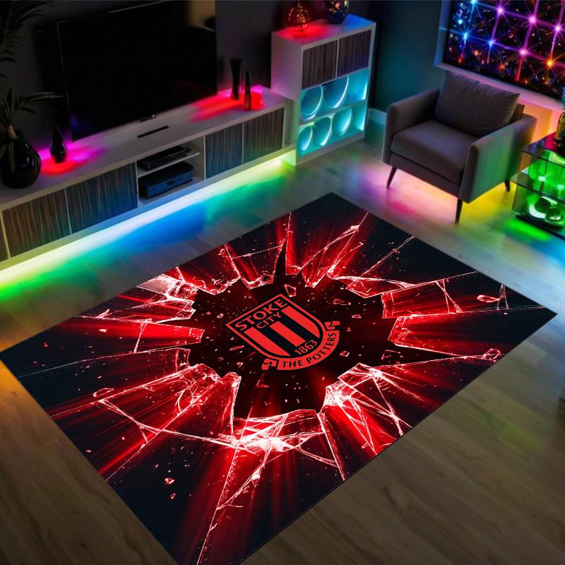 Southampton Football Design Crystal Velvet Carpet Cozy Non?Slip Printed Rug For Bedroom Living Room Entrance