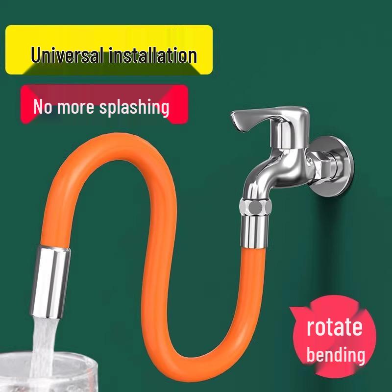 

Универсальный брызгозащищенный удлинитель для смесителя с гибким шлангом 50cm Faucet Extender - Orange оранжевый