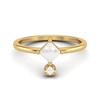 4MM Square Shaped Pearl 925 Sterling Silver Gold Vemreil Solitaire Women Wedding Ring